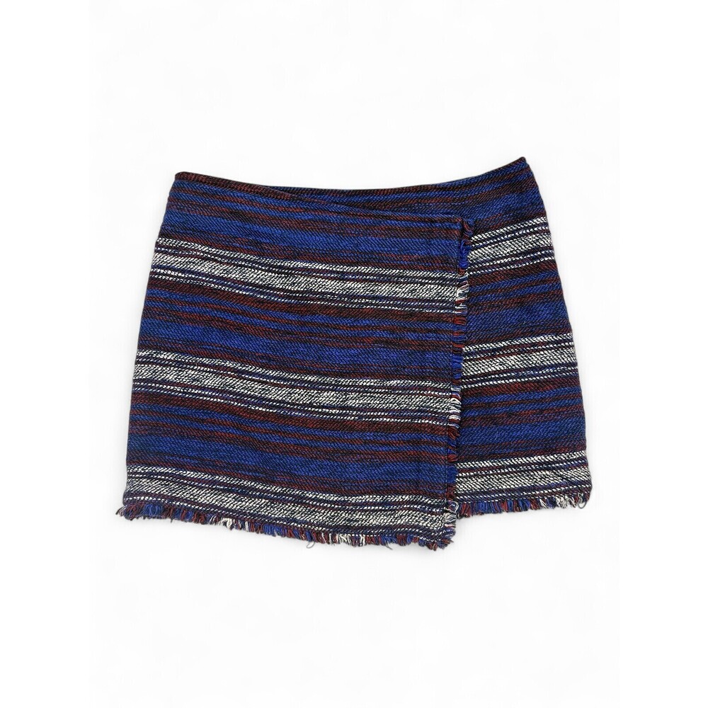 Joie Striped Woven Fringe Mini Skirt Size 4